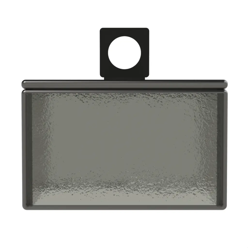 Square Cake Dome in Gray Textured Glass - Cake Stands - 3/4 View