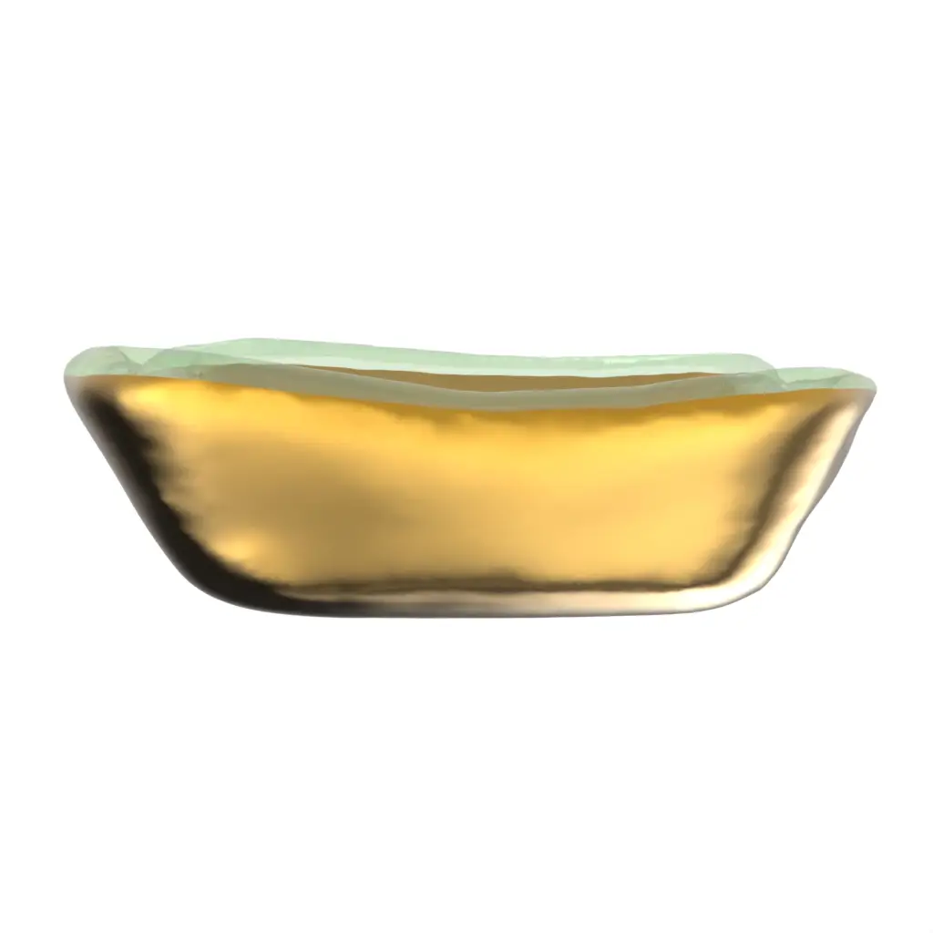 Square Dip Bowl in Pure Gold - Restaurant Bowls - 3/4 View