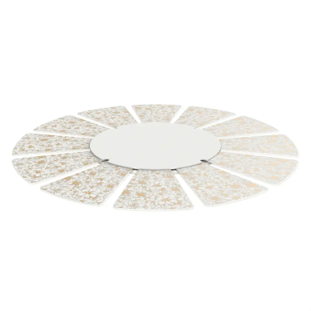 Tabletop Lazy Susan in Milk White - Fine Dining Tableware - 3/4 View