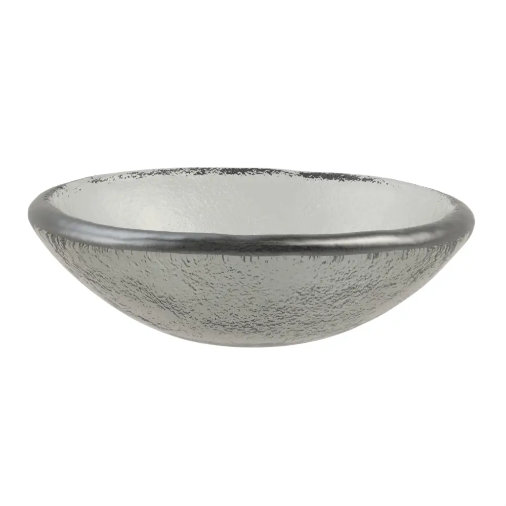 Tasting Plate in Gray Textured Glass - Catering Serveware - 3/4 View