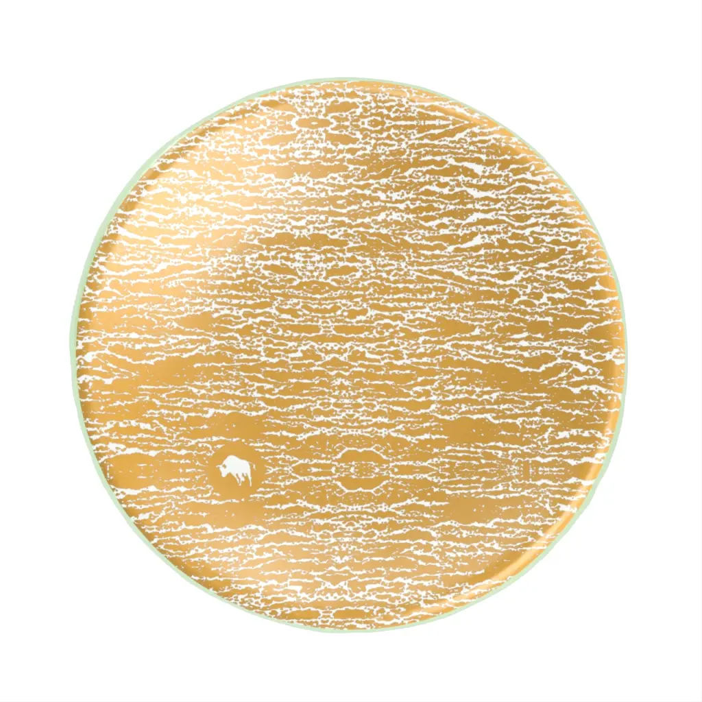 Tasting Plate And Bowl in Matte Gold - Catering Serveware - 3/4 View