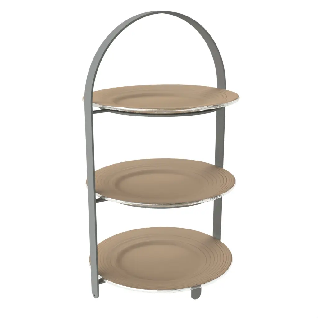 Tea Cake Stand in Almond Beige - Tea Stands - 3/4 View