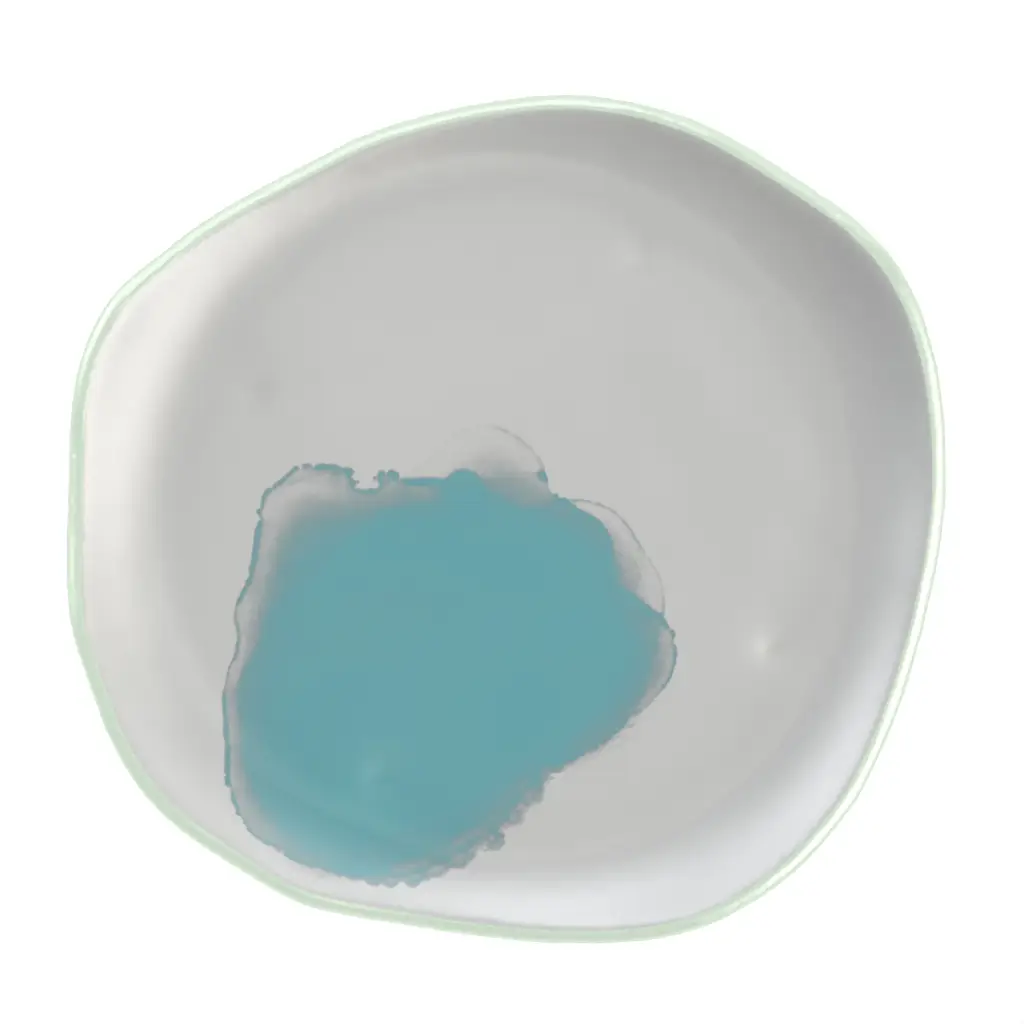 Teal Dinner Plates - Restaurant Plates | MyGlassStudio - 3/4 View