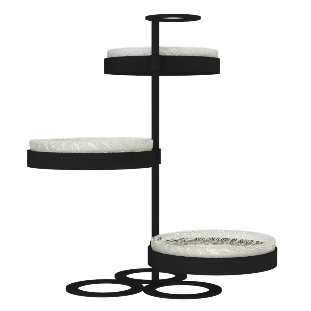 Three Tier Afternoon Tea Stand in Birch White - Tea Stands - 3/4 View