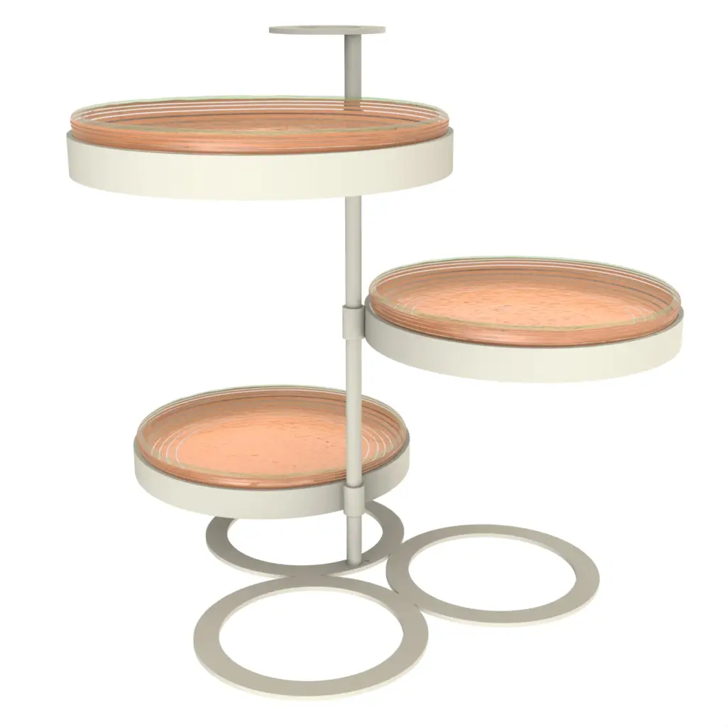 Three Tier Afternoon Tea Stand in Apricot Crush - Tea Stands - 3/4 View