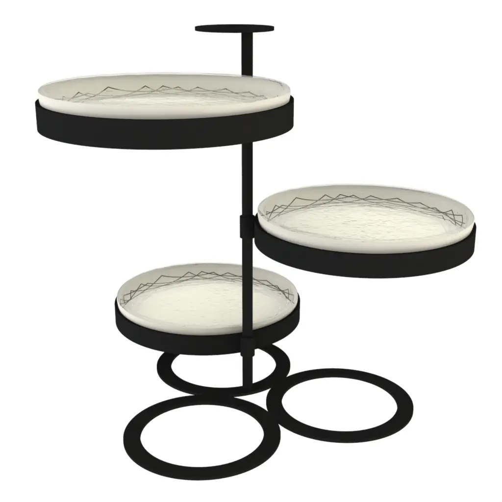 Three Tier Afternoon Tea Stand in Birch White - Tea Stands - 3/4 View