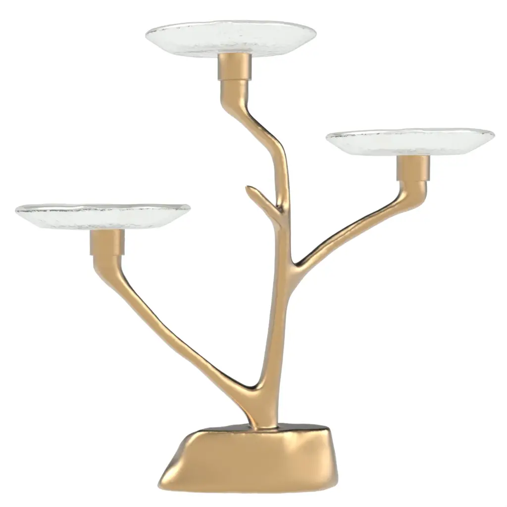 Three Tier Petit Four Stand in Glass With Texture - Tea Stands - 3/4 View
