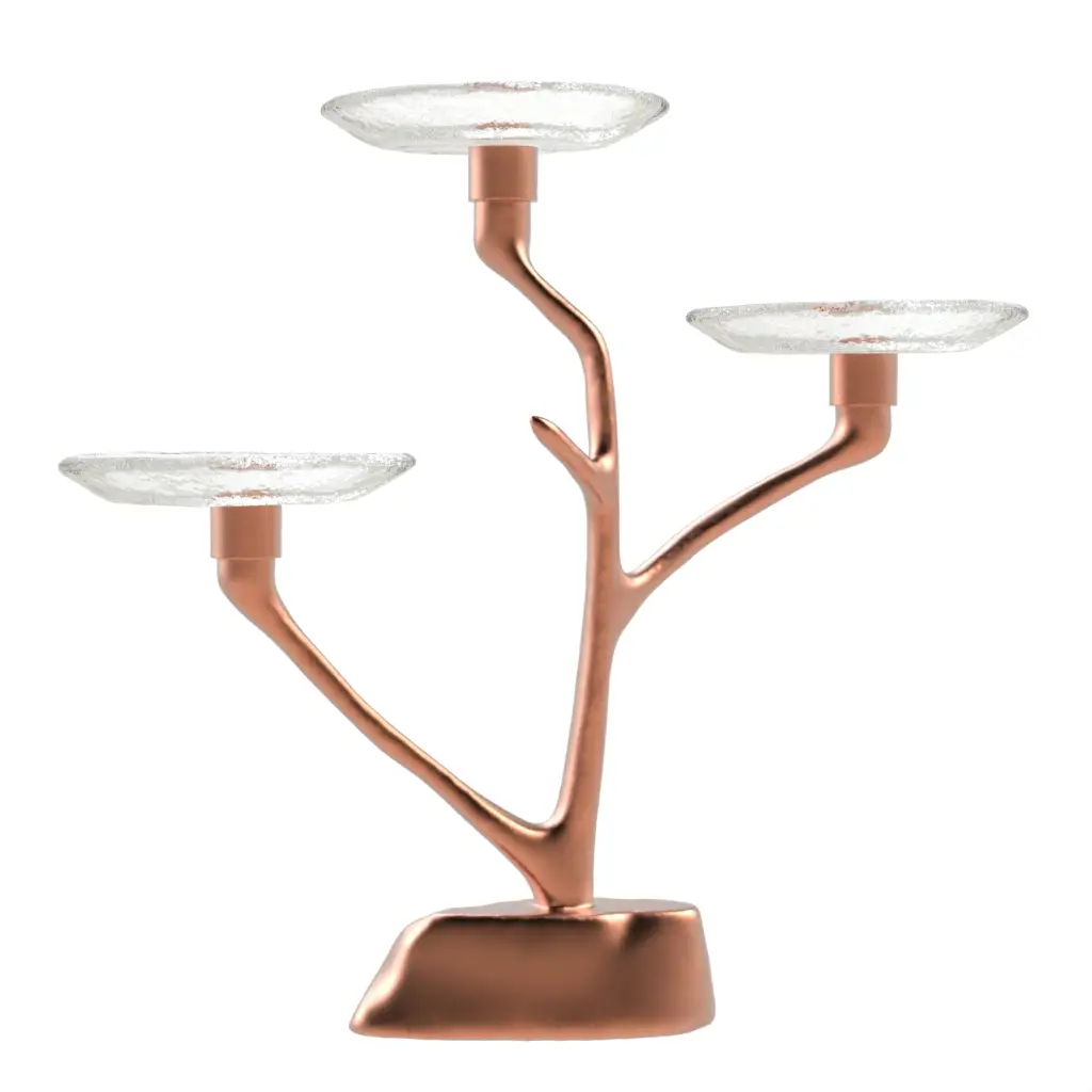 Three Tier Petit Four Stand in Glass With Texture - Tea Stands - 3/4 View