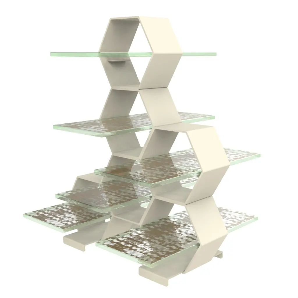 Three Tier Petit Four Stand in Olive Gray - Tea Stands - 3/4 View