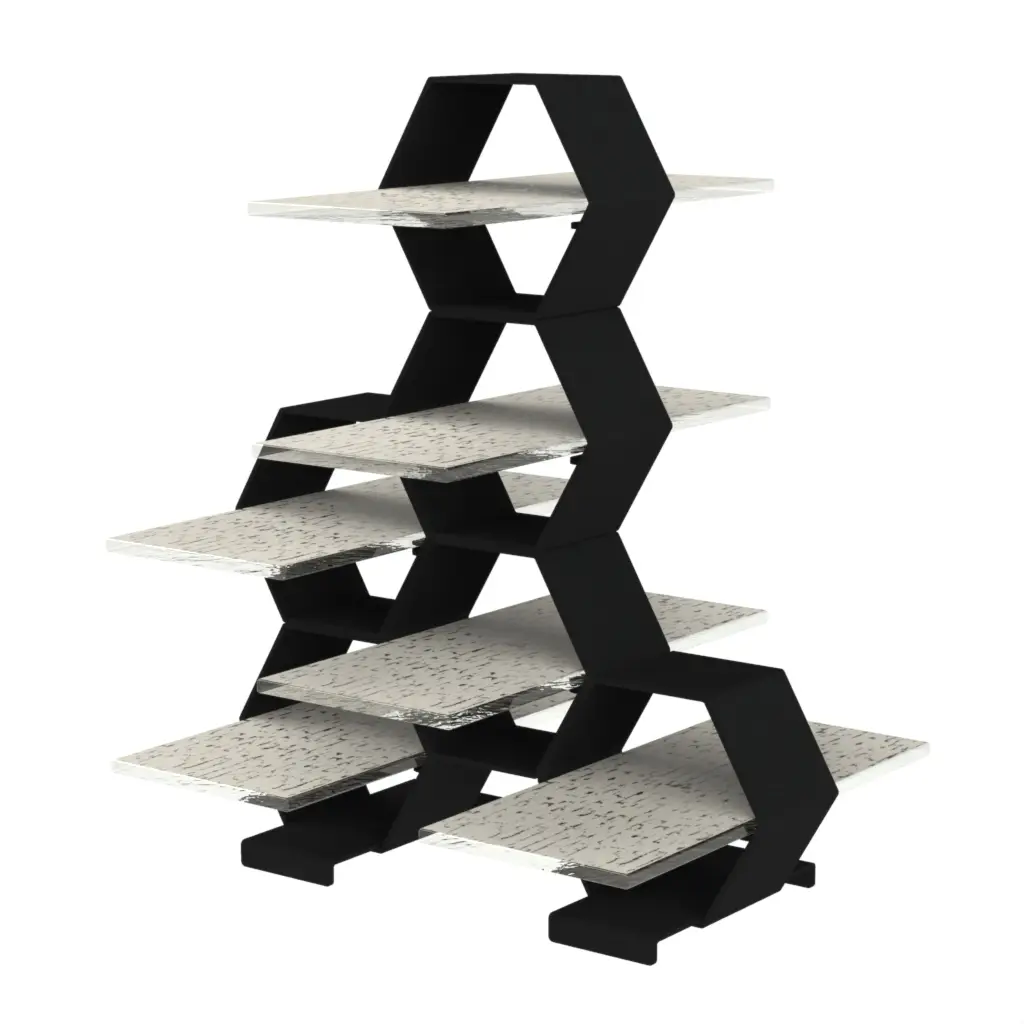 Three Tier Petit Four Stand in Birch White - Tea Stands - 3/4 View