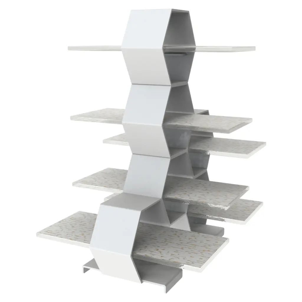 Three Tier Petit Four Stand in Milk White - Tea Stands - 3/4 View