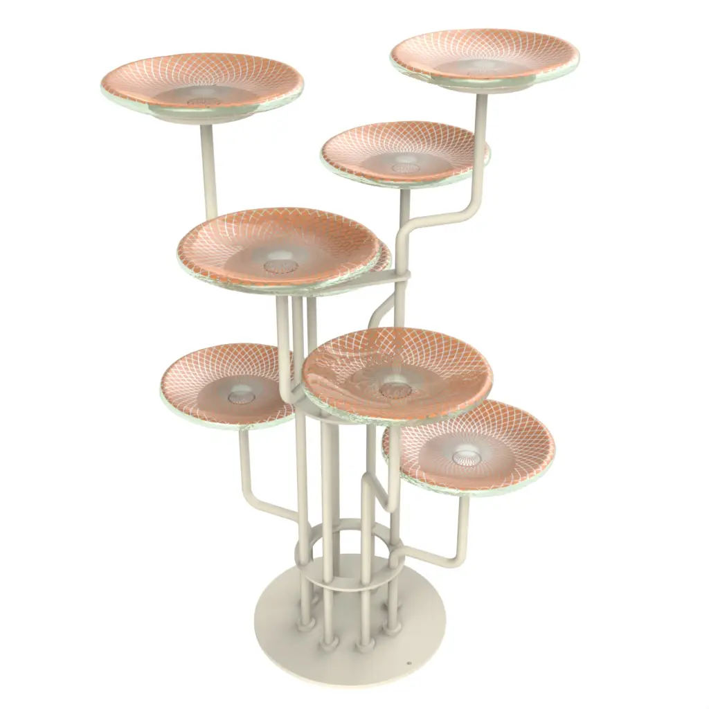 Three Tier Petit Four Stand in Apricot Crush - Tea Stands - 3/4 View