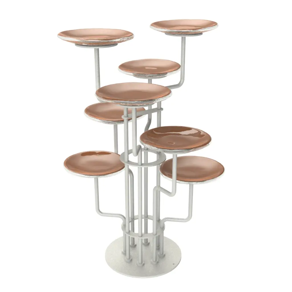 Three Tier Petit Four Stand in Brown Copper - Tea Stands - 3/4 View