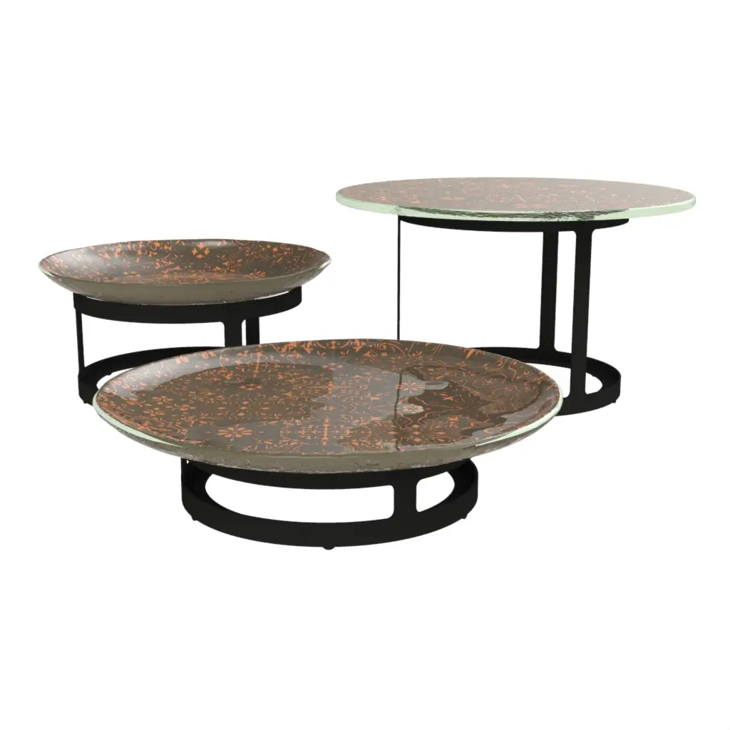 Three Tier Serving Platter in Matte Silver - Serving Stands - 3/4 View