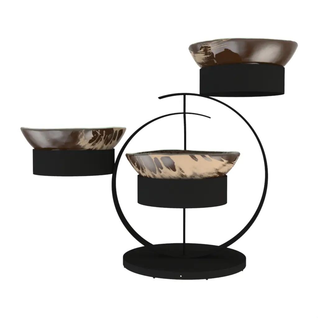 Tiered Bowl Stand in Golden Brown - Serving Stands - 3/4 View