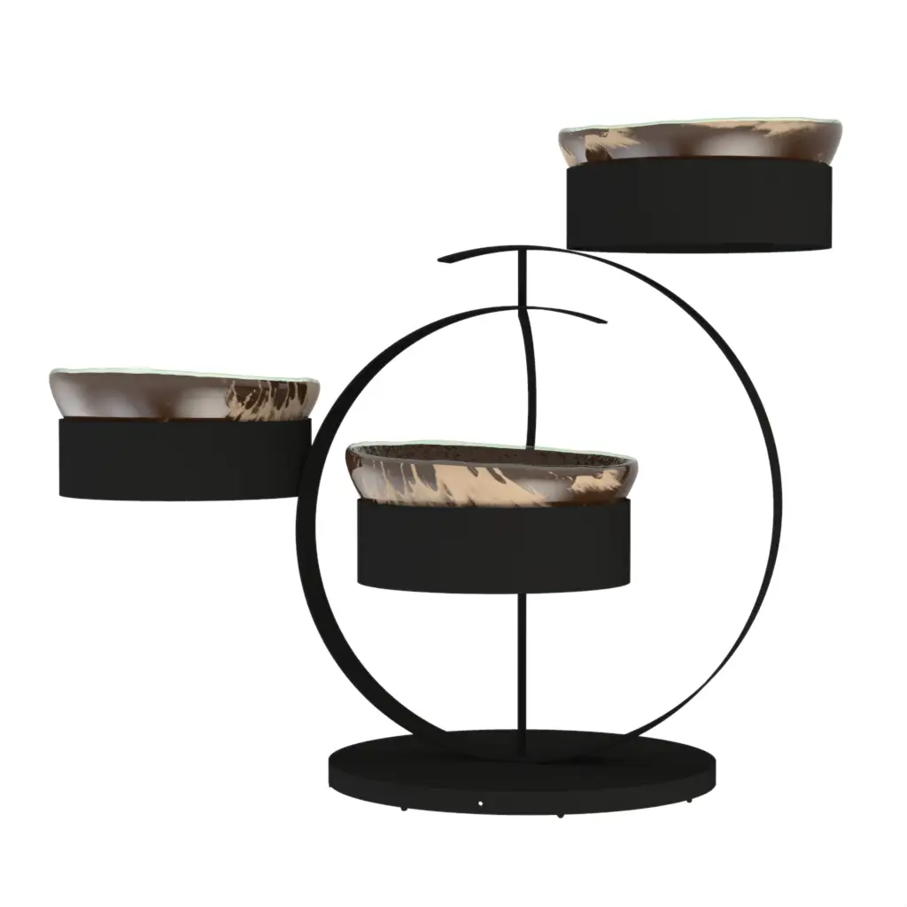 Tiered Bowl Stand in Golden Brown - Serving Stands - 3/4 View