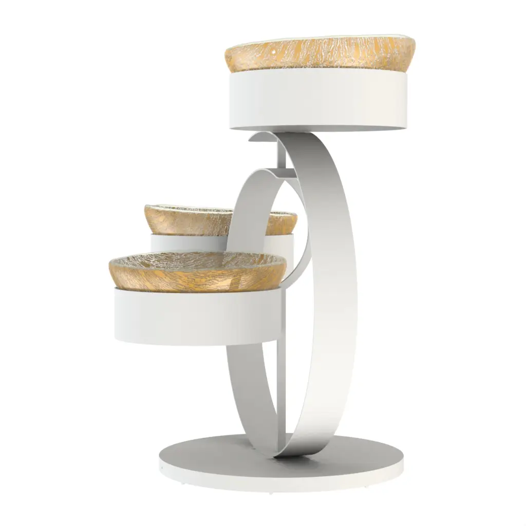 Tiered Bowl Stand in Matte Gold - Serving Stands - 3/4 View