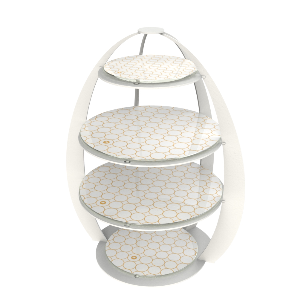 Tiered Tea Stand - Tea Stands | MyGlassStudio - 3/4 View
