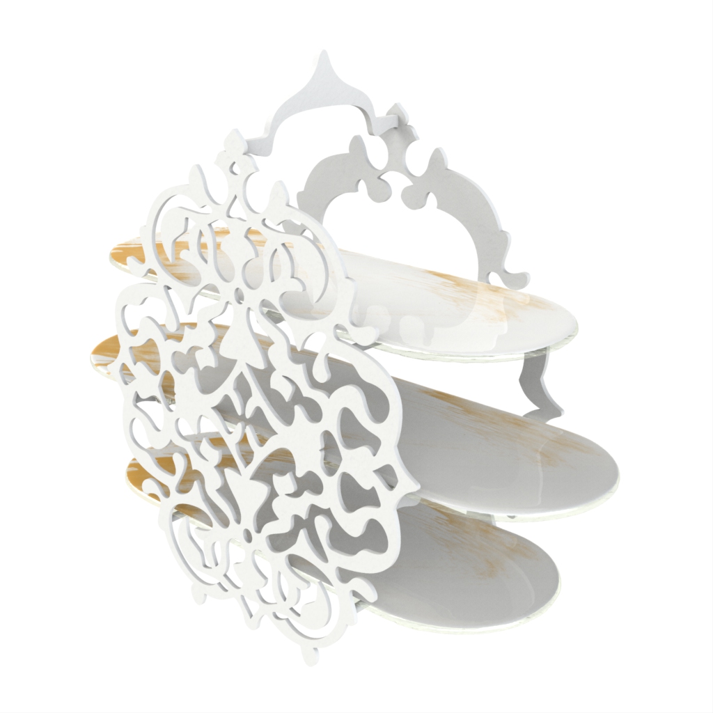 Tiered Tea Stand - Tea Stands | MyGlassStudio - 3/4 View