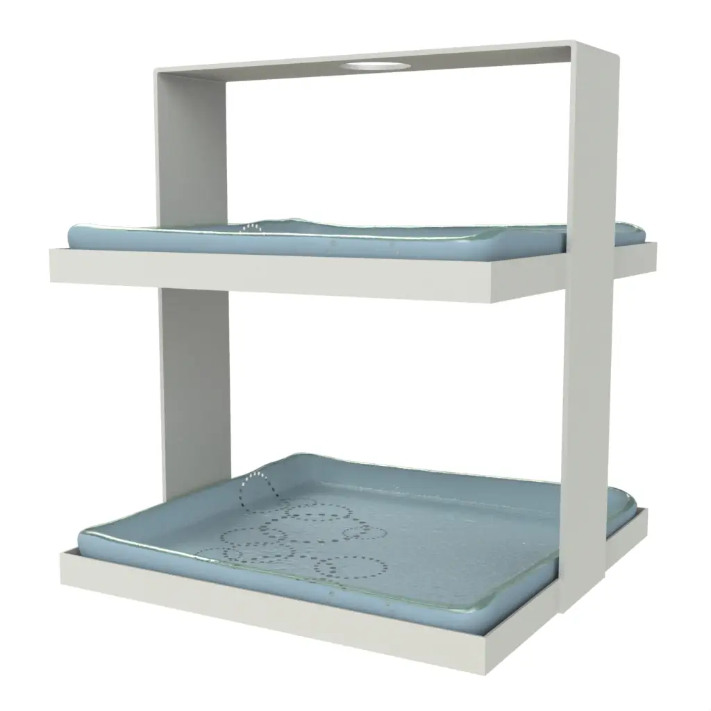 Two Tier Dessert Stand in Light Blue - Tea Stands - 3/4 View