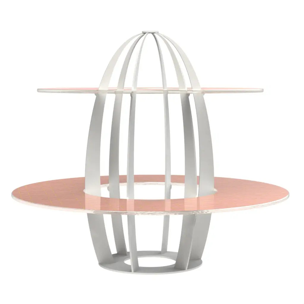 Two Tier Dessert Stand in Light Salmon Pink - Tea Stands - 3/4 View