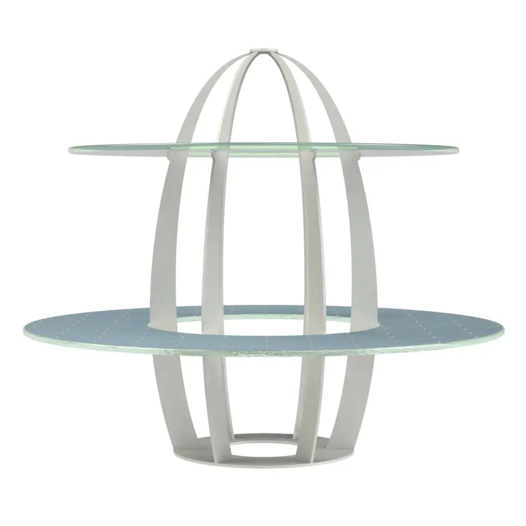Two Tier Dessert Stand in Light Blue - Tea Stands - 3/4 View