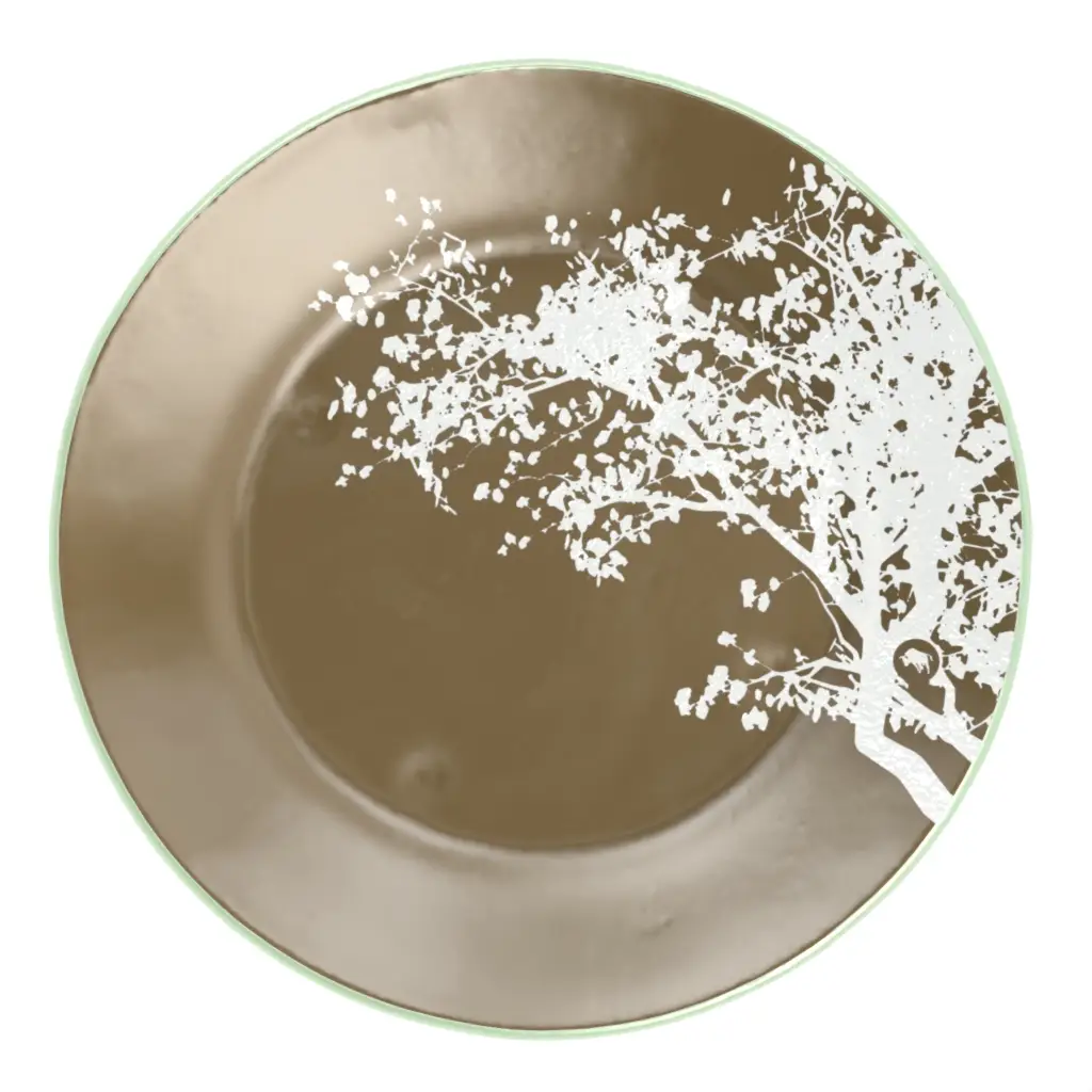Unique Appetizer Plate in Olive Gray - Side Plates - 3/4 View
