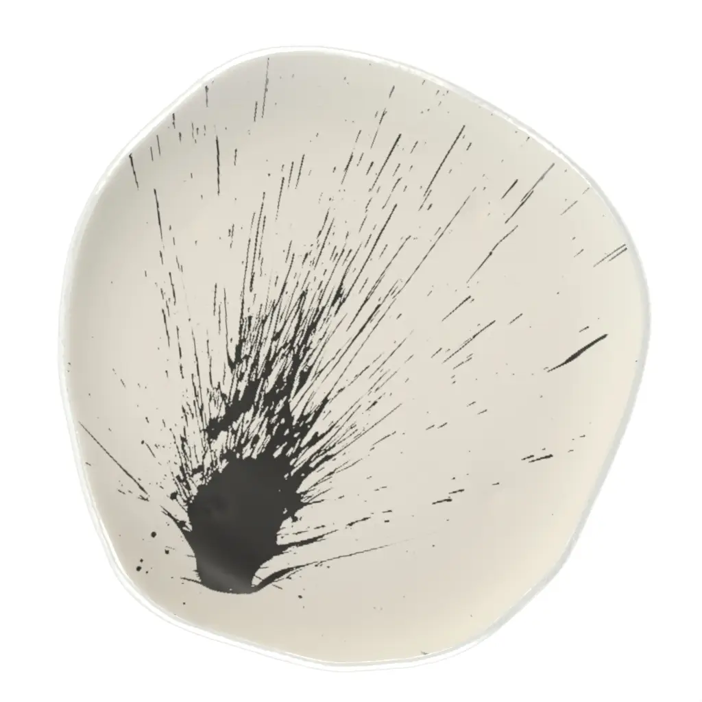 Unique Dinner Plate in Birch White - Restaurant Plates - 3/4 View