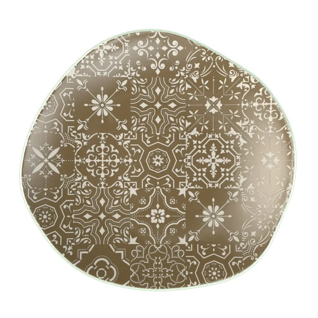 Unique Dinner Plate in Olive Gray - Restaurant Plates - 3/4 View