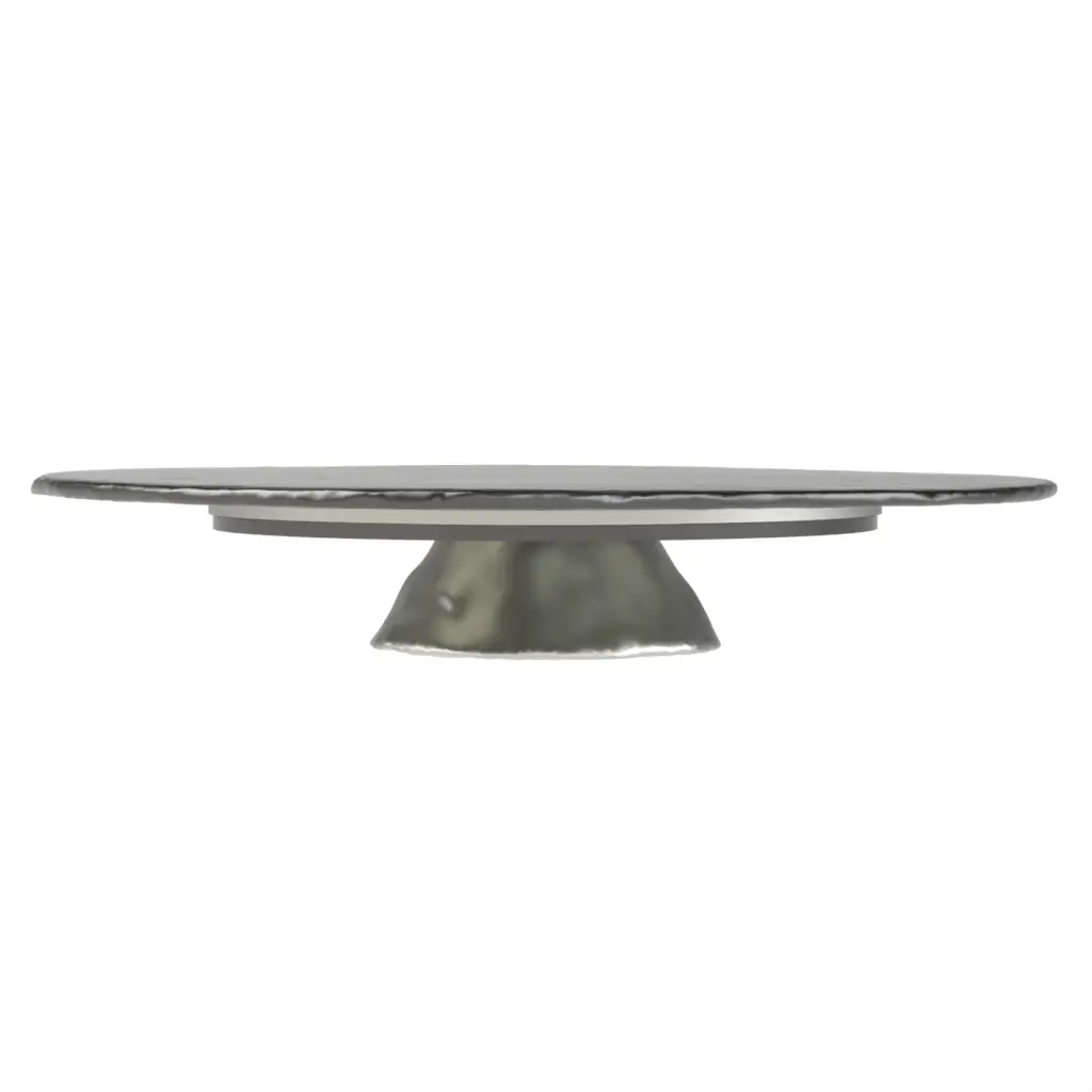 Wedding Cake Pedestal in Gray Textured Glass - Cake Stands - 3/4 View