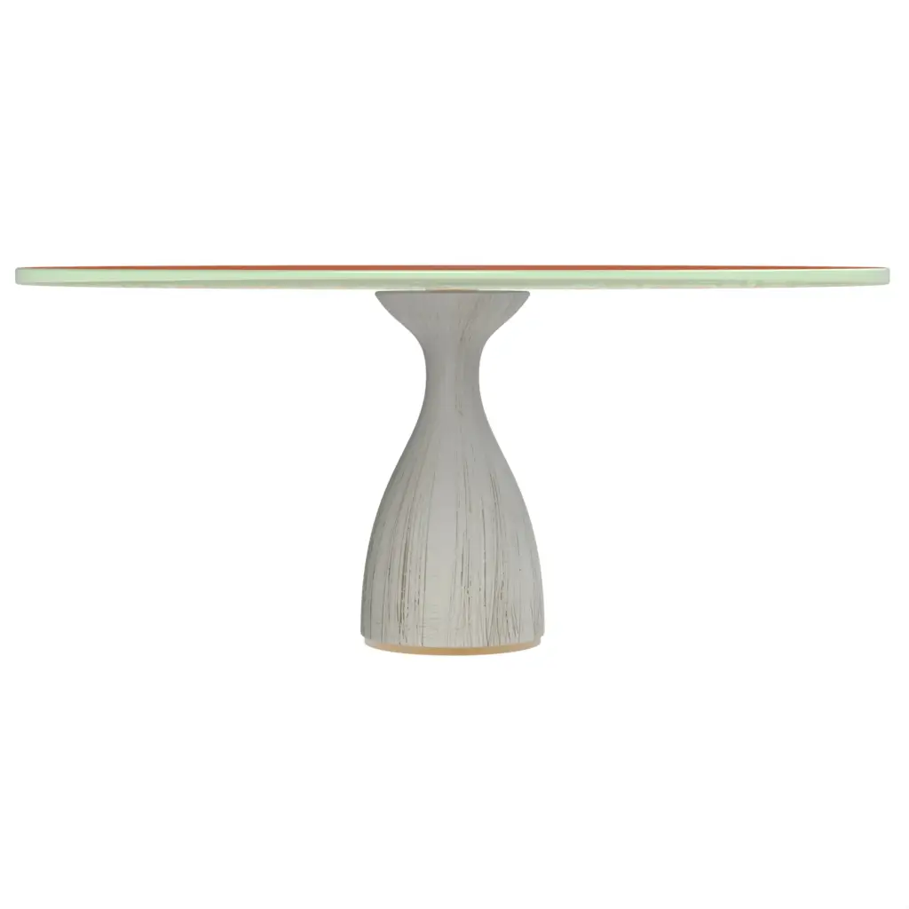 Wood And Glass Cake Stand in Hermes Orange - Cake Stands - 3/4 View
