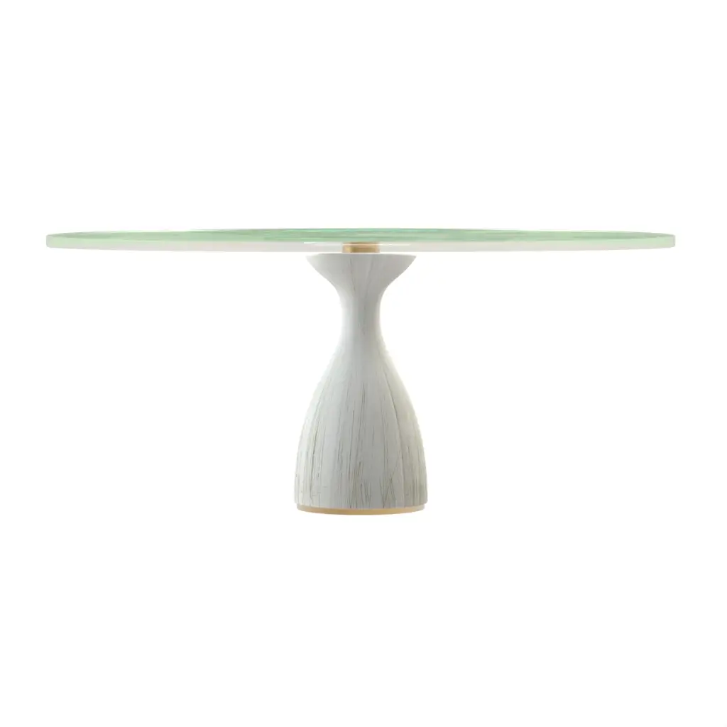 Wood And Glass Cake Stand in Teal Turquoise - Cake Stands - 3/4 View