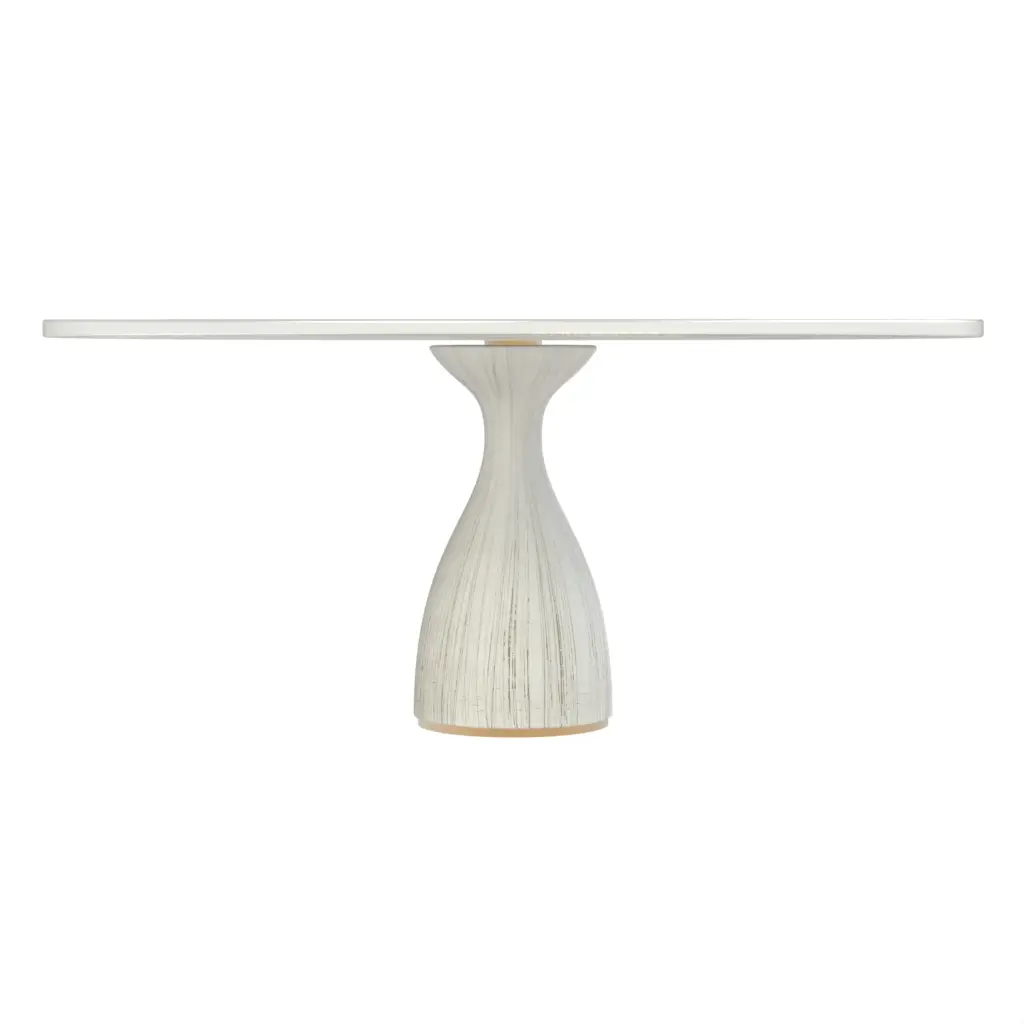 Wood Pedestal Cake Stand in Milk White - Cake Stands - 3/4 View