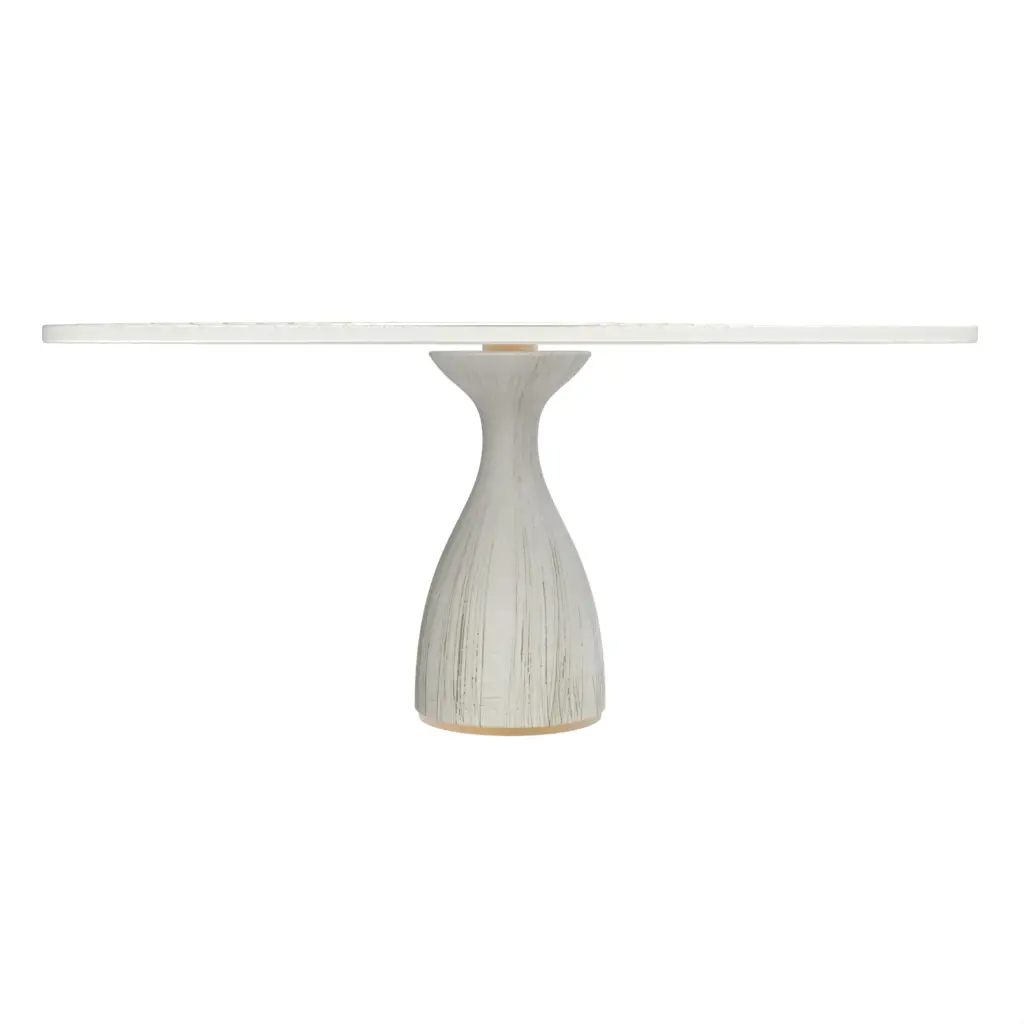 Wood Pedestal Cake Stand In Milk White - Cake Stands - 3/4 View