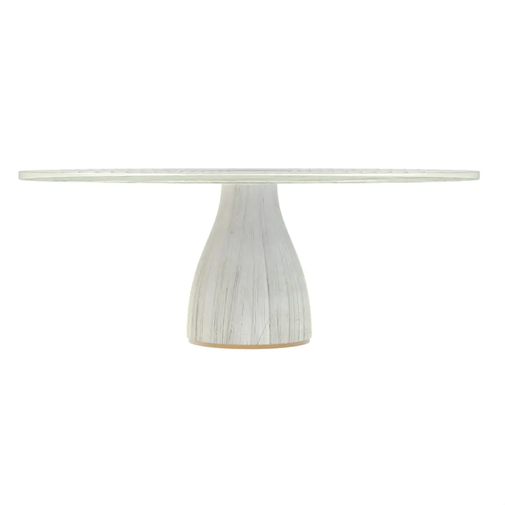 Wood Pedestal Cake Stand in Milk White - Cake Stands - 3/4 View