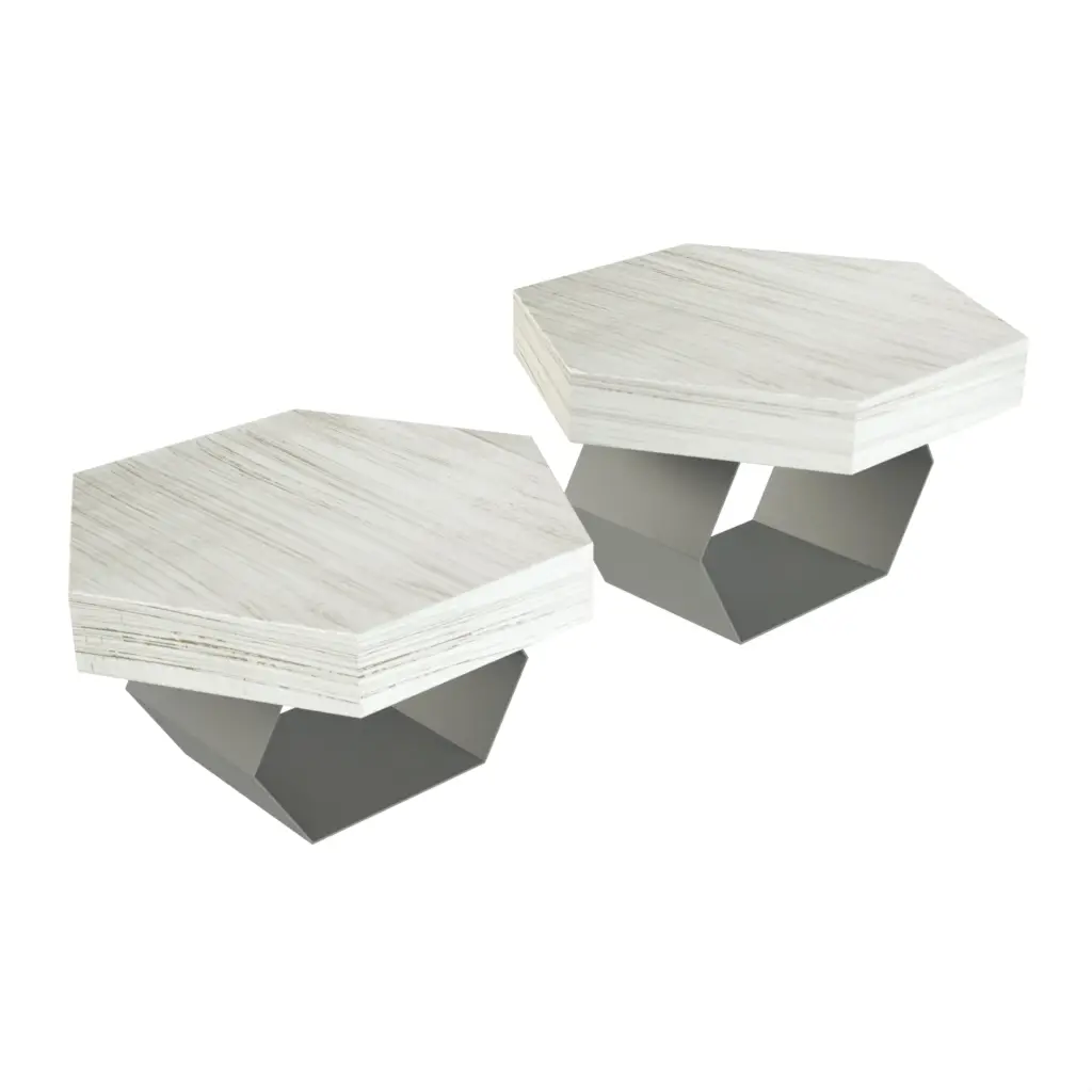 Wooden Buffet Risers In Grey - Buffet Risers Stands - 3/4 View