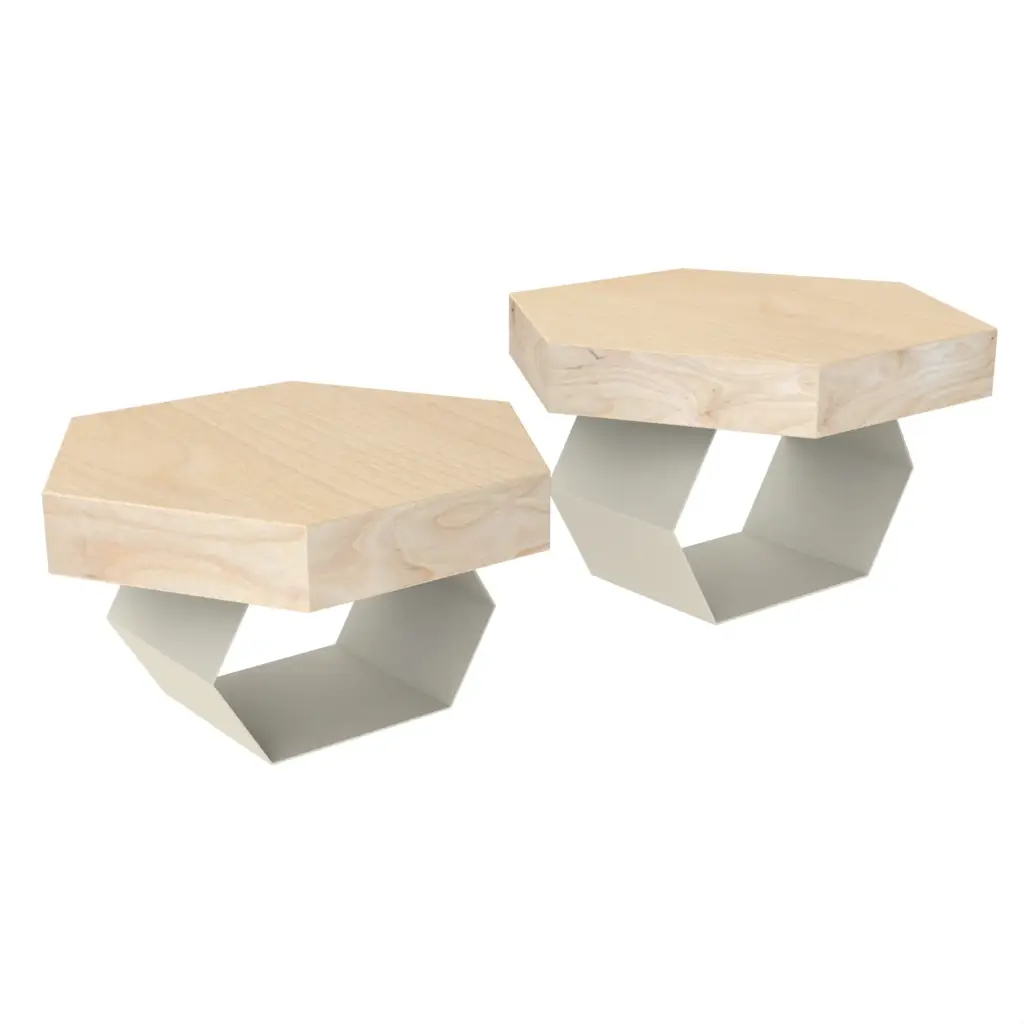 Wooden Buffet Risers in Cream - Buffet Risers Stands - 3/4 View