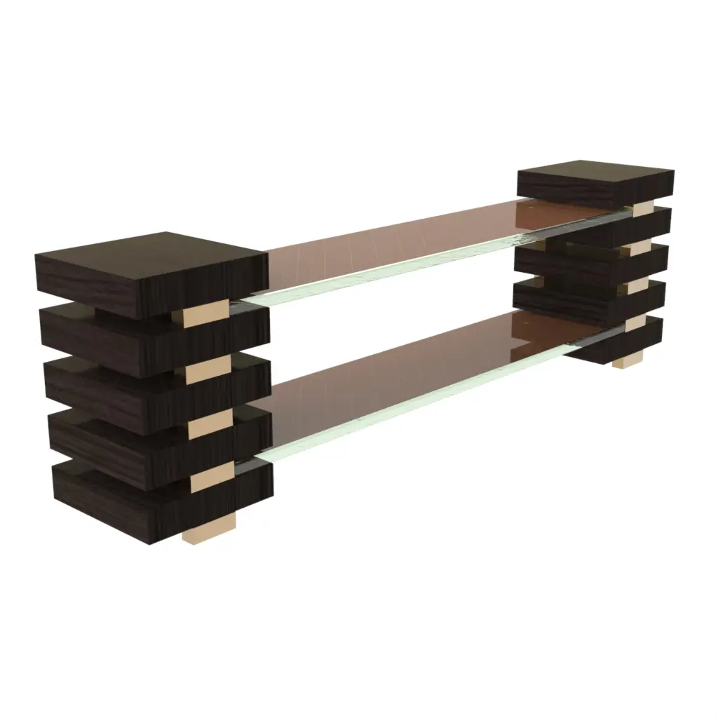 Wooden Food Display Stand in Tobacco Brown - Buffet Risers Stands - 3/4 View