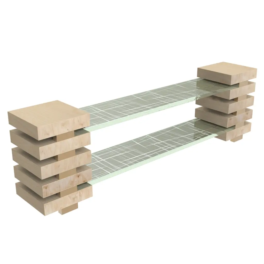 Wooden Food Display Stand in Mint Green - Buffet Risers Stands - 3/4 View