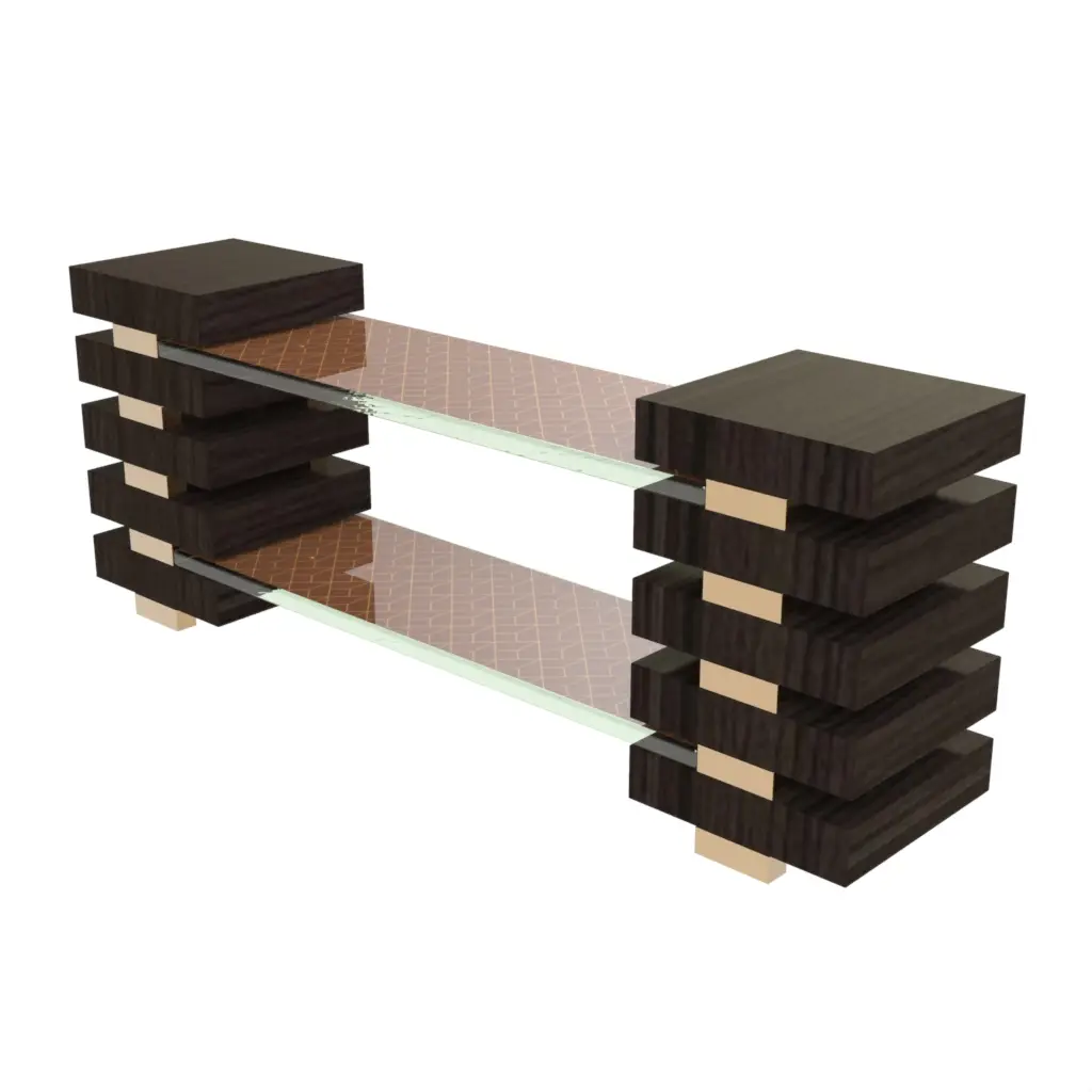 Wooden Food Display Stand in Tobacco Brown - Buffet Risers Stands - 3/4 View