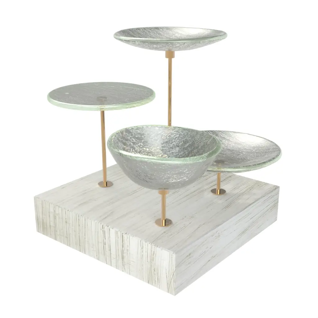 Wooden Nut Dish in Dark Silver Gray - Snacks Serveware - 3/4 View