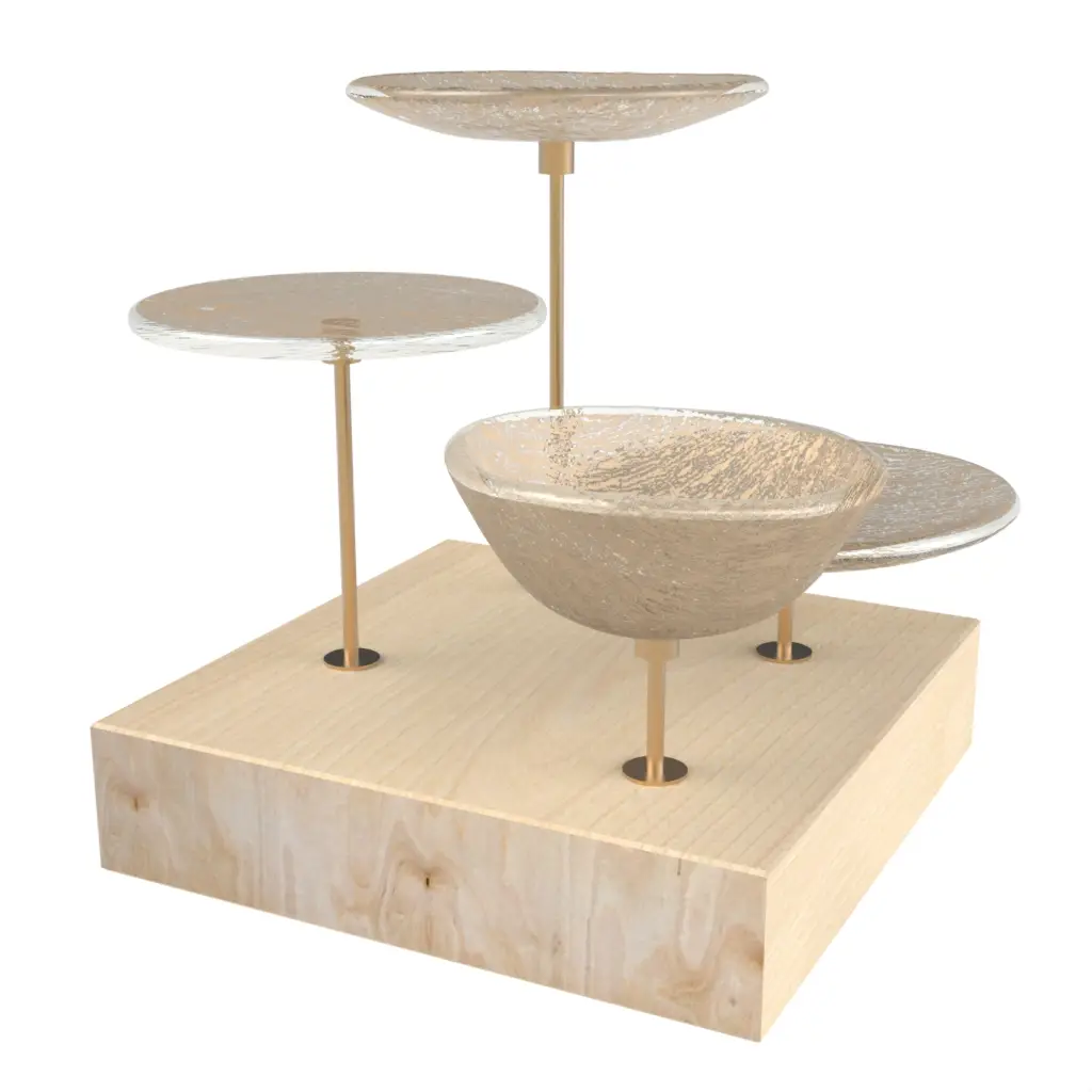 Wooden Nut Dish in Almond Beige - Snacks Serveware - 3/4 View