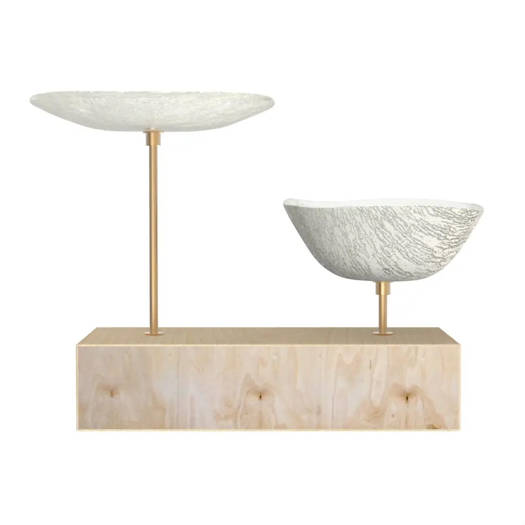 Wooden Nut Dish in Birch White - Snacks Serveware - 3/4 View