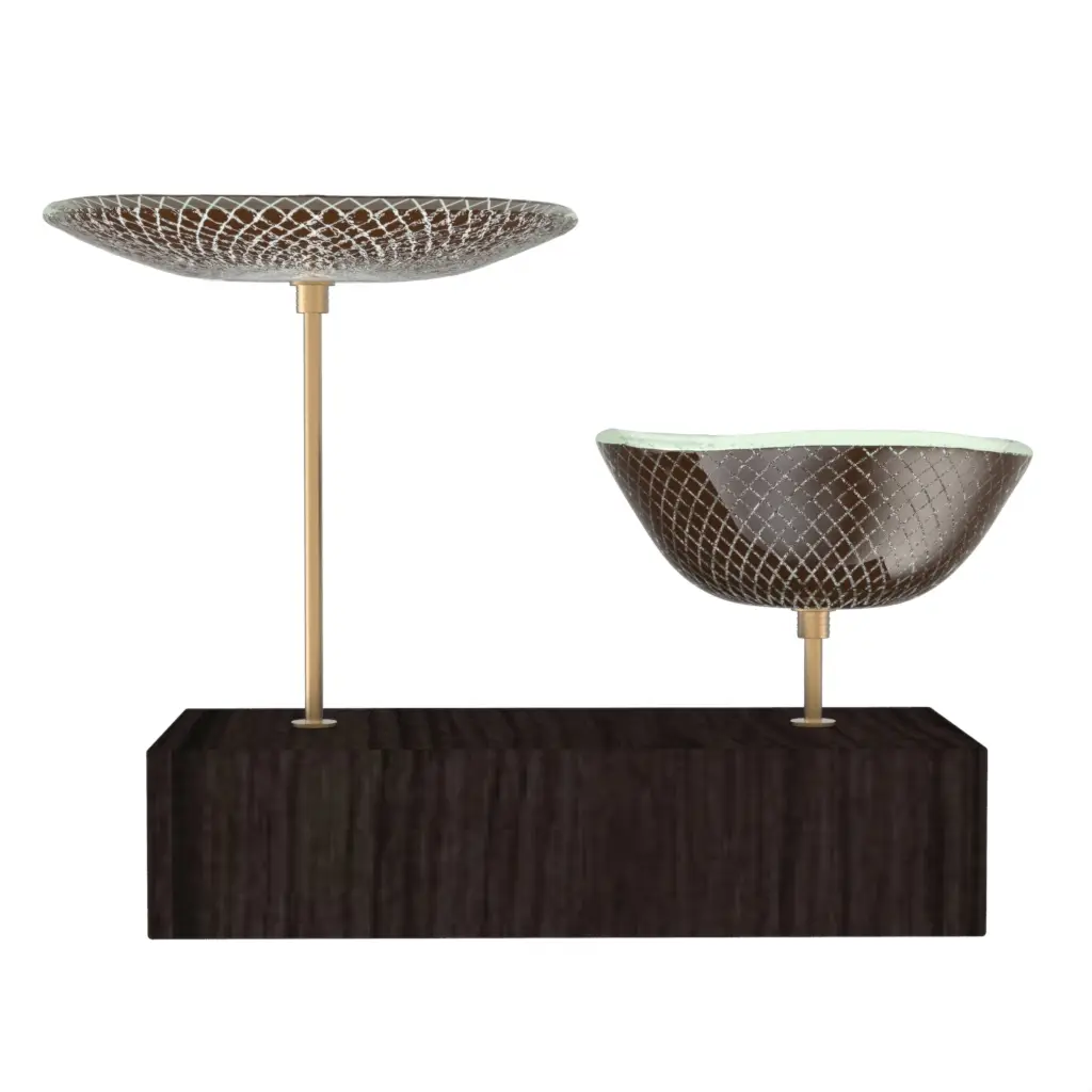 Wooden Nut Dish in Golden Brown - Snacks Serveware - 3/4 View