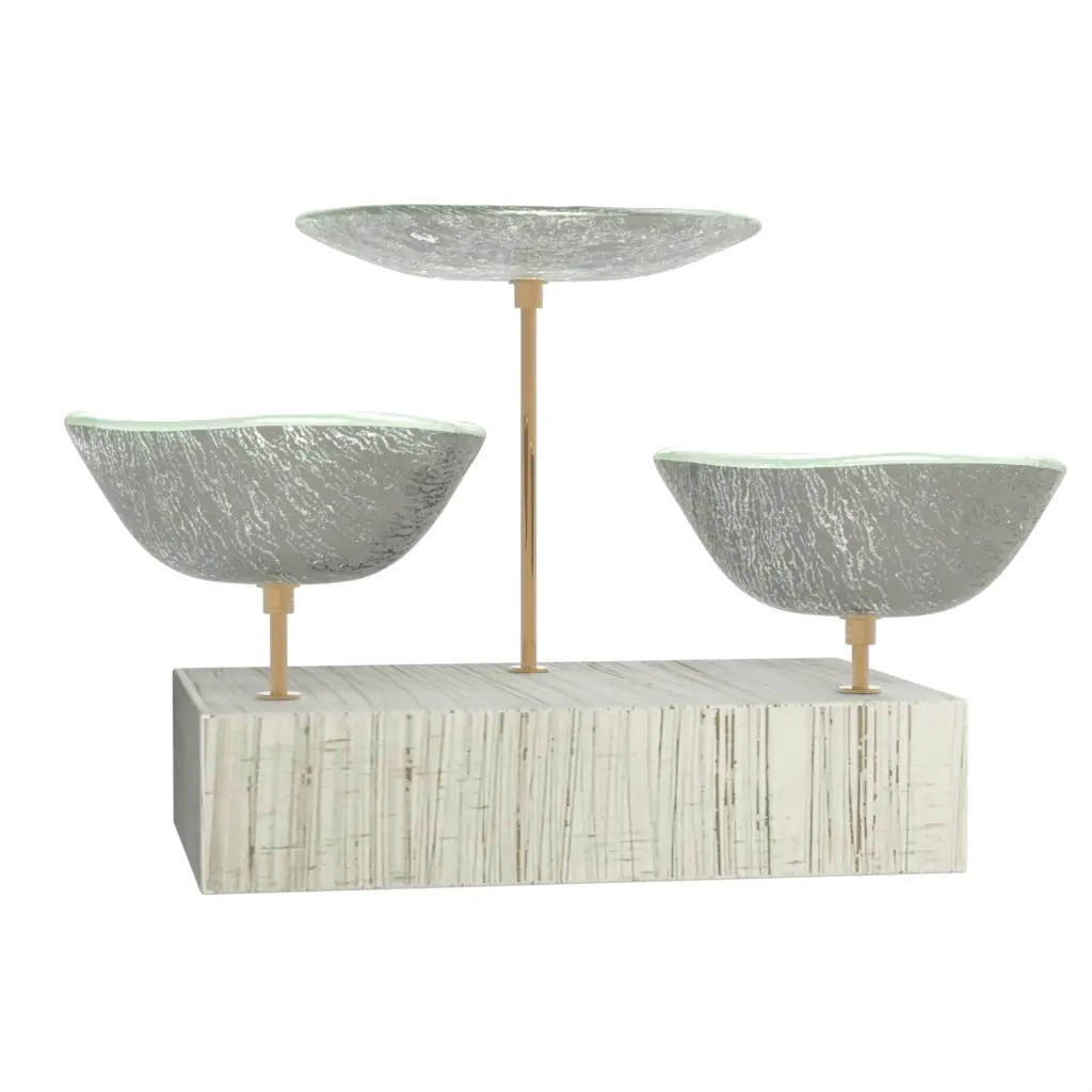 Wooden Nut Dish in Dark Silver Gray - Snacks Serveware - 3/4 View