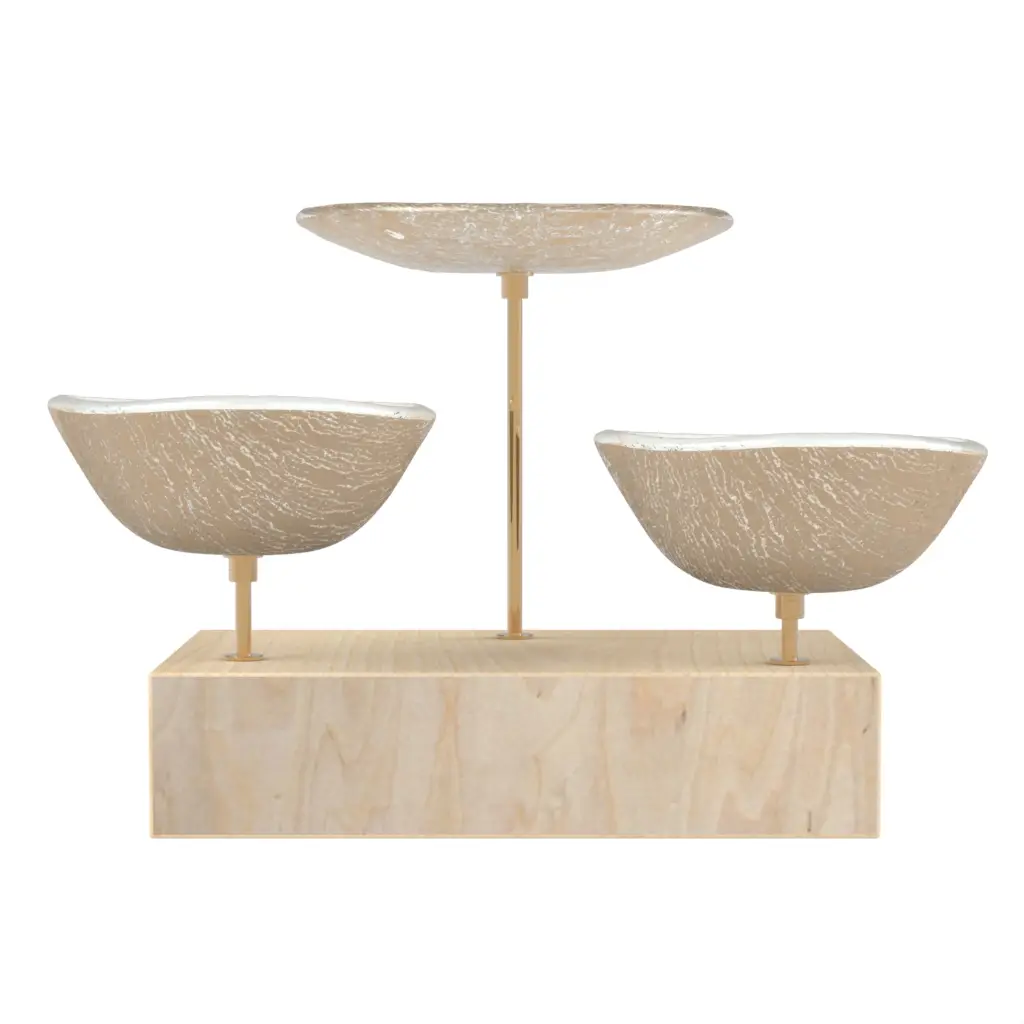 Wooden Nut Dish in Almond Beige - Snacks Serveware - 3/4 View