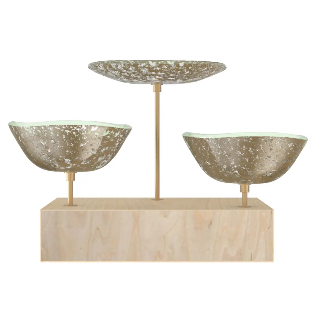 Wooden Nut Dish in Olive Gray - Snacks Serveware - 3/4 View