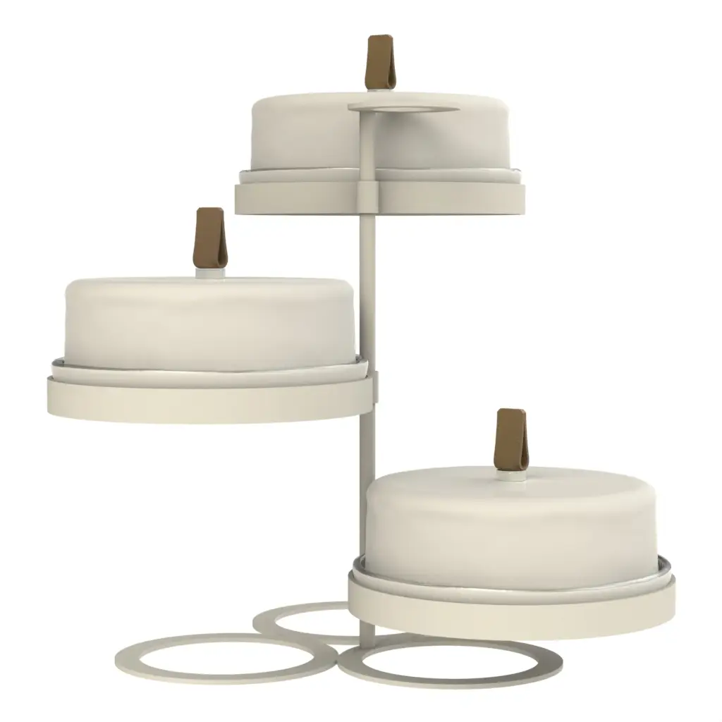 3 Tier Afternoon Tea Stand in Birch White - Tea Stands - 3/4 View
