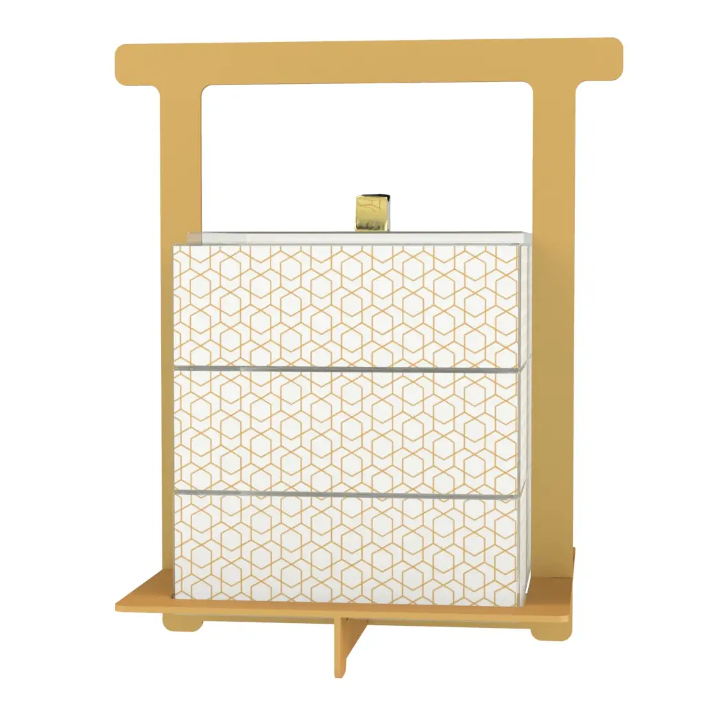 3 Tier Bento Box in Milk White - Specialty Serveware - 3/4 View