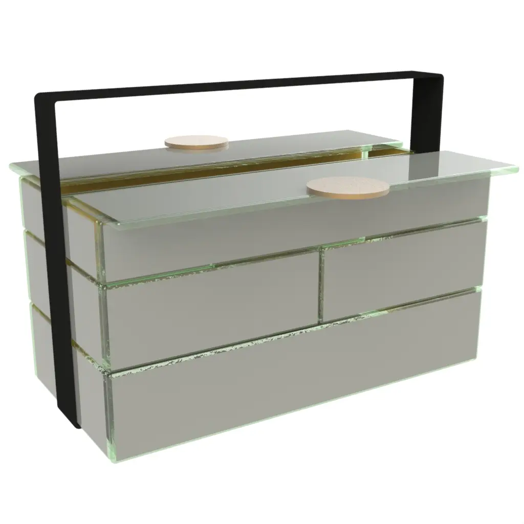 3 Tier Bento Box in Mimosa Yellow - Specialty Serveware - 3/4 View